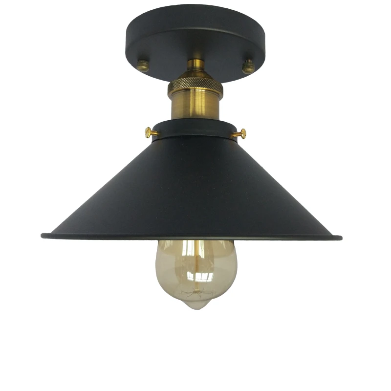 Vintage American Ceiling Lamp Metal Black Aisle Lights Balcony Ceiling ...