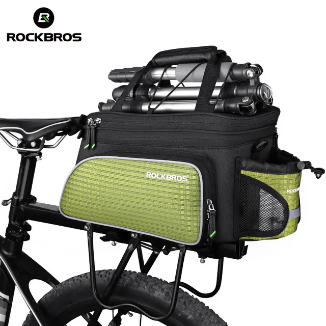 ROCKBROS MTB السرج حقيبة كبيرة قدرة طوي المعطف الكتف أكياس مستقرة عاكسة سلامة ليلة ركوب المعدات الدراجة حقيبة