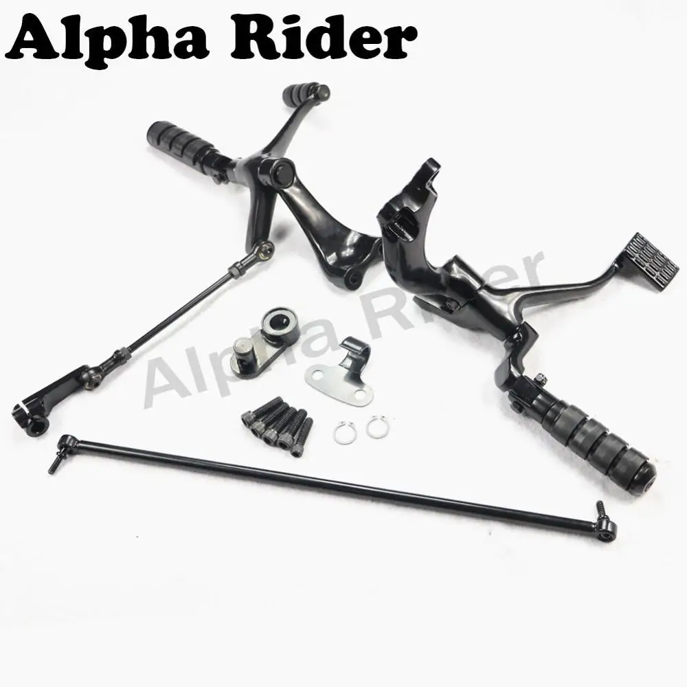 

Complete Forward Control Levers Linkage w/ Footpegs Support Brackets for Harley Sportster XL 1200 883 SuperLow Iron Custom 14-17