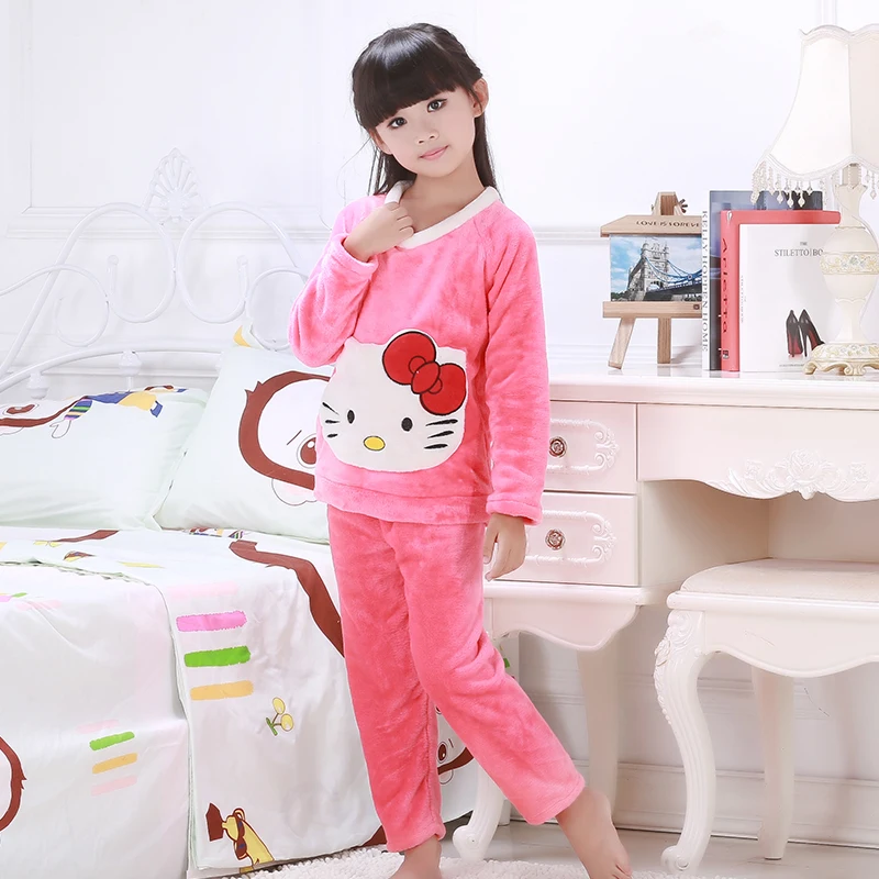 Розничная продажа зимняя детская флисовая Пижама теплая Фланелевая для