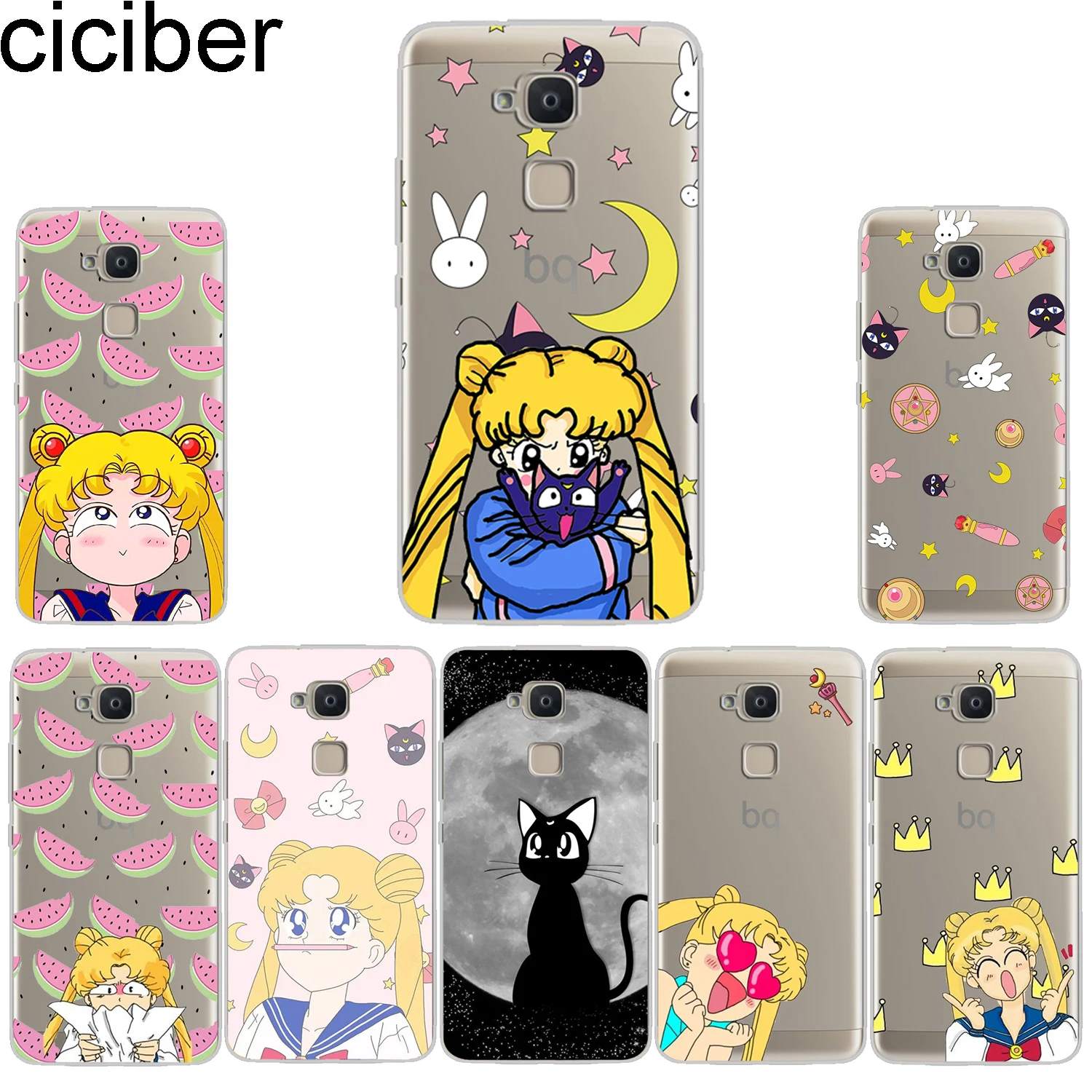 

ciciber Phone Case for BQ Aquaris X2 X Pro V VS U U2 Lite Plus Soft TPU Cover for Aquaris E5s 4.5 M5 M5.5 4.5 X5 Sailor Moon