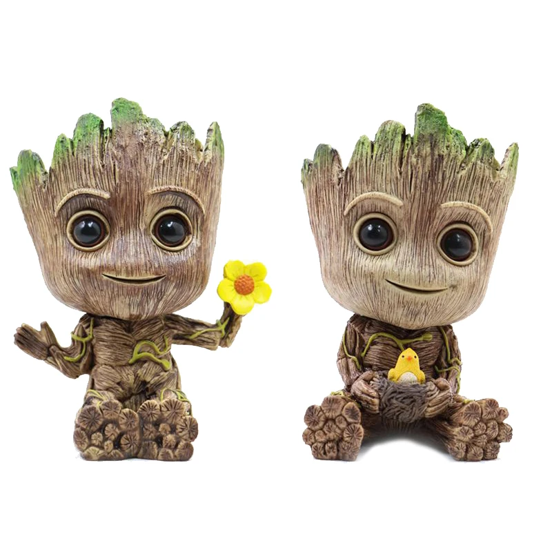

Marvel Guardians of The Galaxy Avengers Cute Tree Flowerpot Pen Pot Figure Model Toys Christmas Gifts for Kids Office Decoration