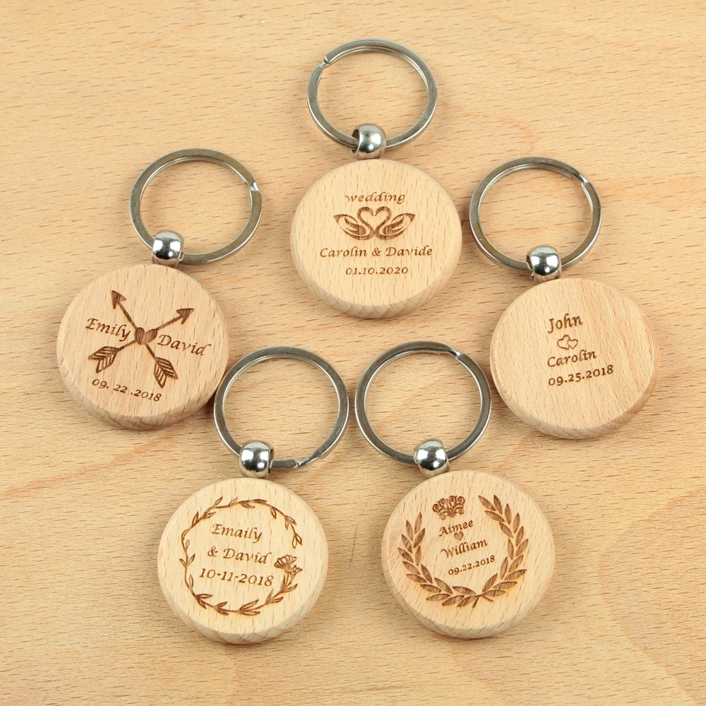 

Personalize wedding name tag Keychain Engraved Wood Key chain Graduation gift Advertising promotion gifts wedding favors gifts