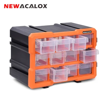 

NEWACALOX 2-22 Drawer Hardware Craft Plastic Cabinet Wall Mount Toolbox Combination Stitching Storage Box High Quality Tool Case