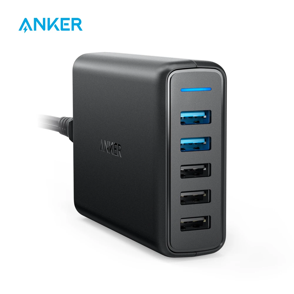 Anker Quick Charge 3.0 63W 5 Port US/UK/EU USB Wall Charger, PowerIQ PowerPort Speed 5 for Galaxy S7 S6 Edge Plus, Note 5 4 etc