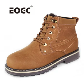 

Full genuine leather men boots plus size top quality snow boots High quality men ankle boots waterproof men winter shoes