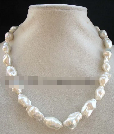 

N freshwater pearl white baroque reborn keshi necklace Discount AAA