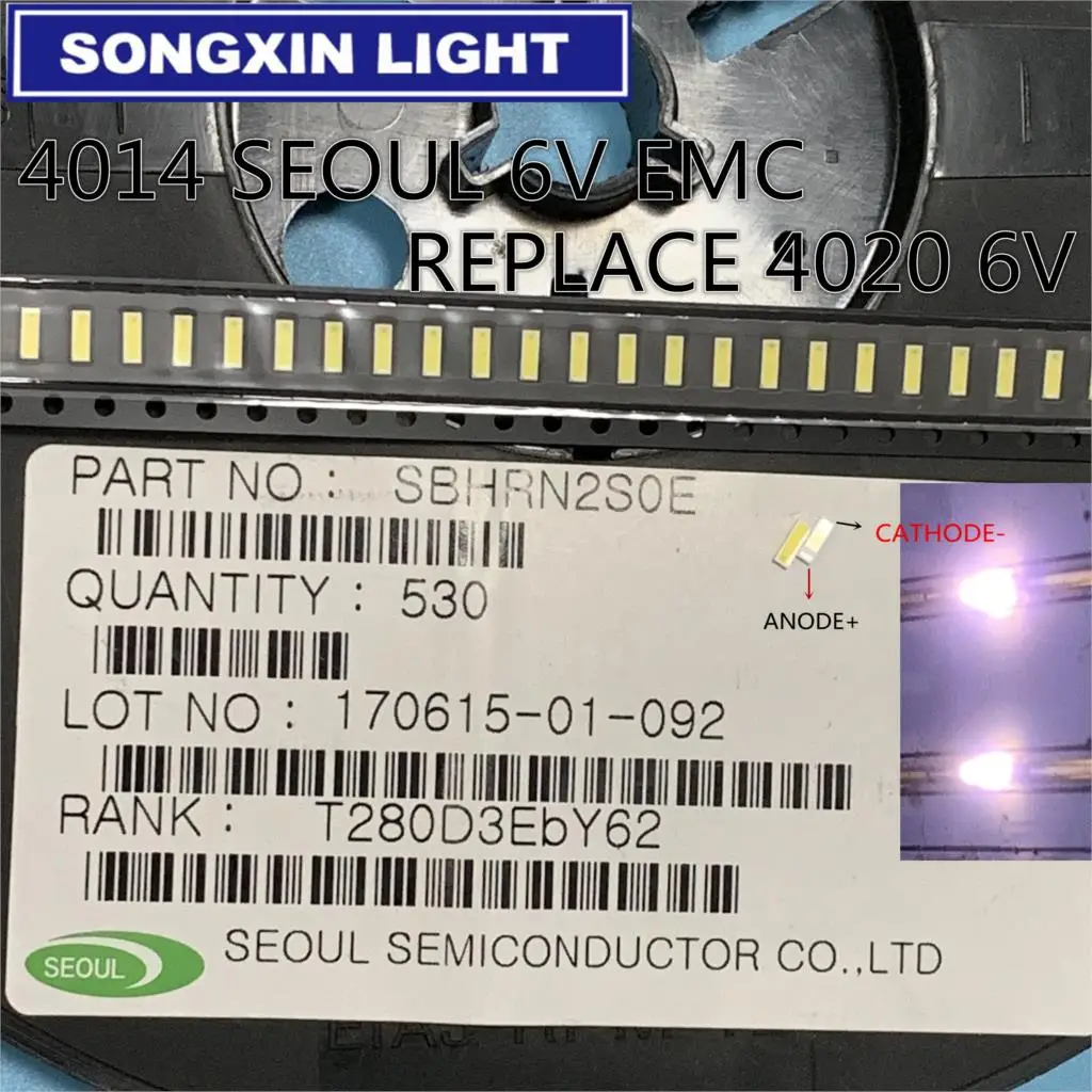 4000 шт./лот светодиодная подсветка для Сеула SMD 4014 6 В 1 Вт холодный белый заменяет