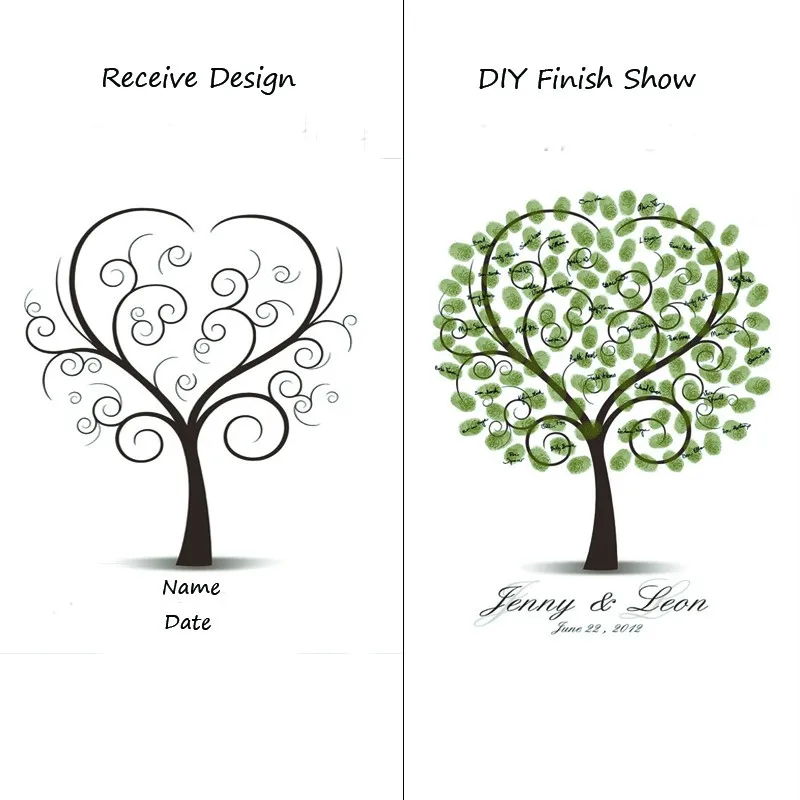 Свадебная Гостевая книга персонализированное свадебное дерево с отпечатками пальцев аксессуары для украшения вечеринок «сделай сам» Свадьба память книга вечерние посещаемость - Цвет: SZ 040