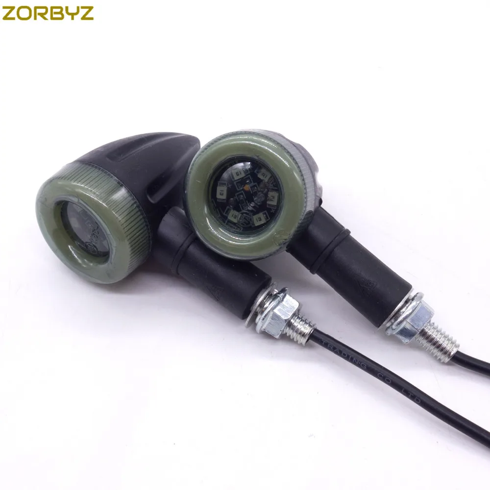 ZORBYZ 2X Универсальный черный мотоцикл светодиодный Янтарный фонарь поворотник задние тормозные Световые индикаторы