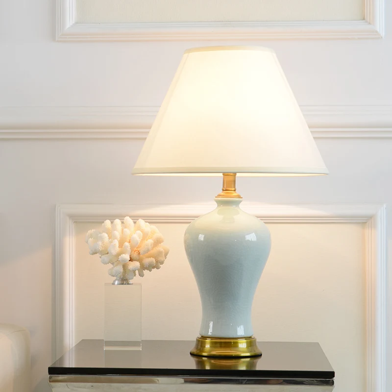 Antique Ceramic table Lamp Copper Chinese Style Living ...