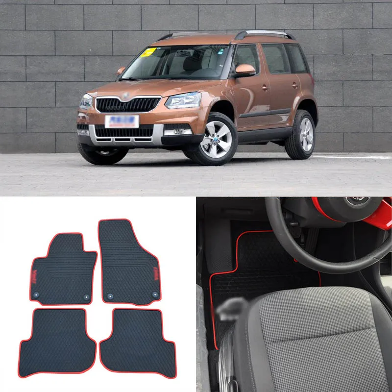 High Quality Full Set All Weather Heavy Duty Black Rubber Floor Mats For Skoda Yeti 2014-2017 High Quality Full Set All Weather Heavy Duty Black Rubber Floor Mats For Skoda Yeti 2014-2017