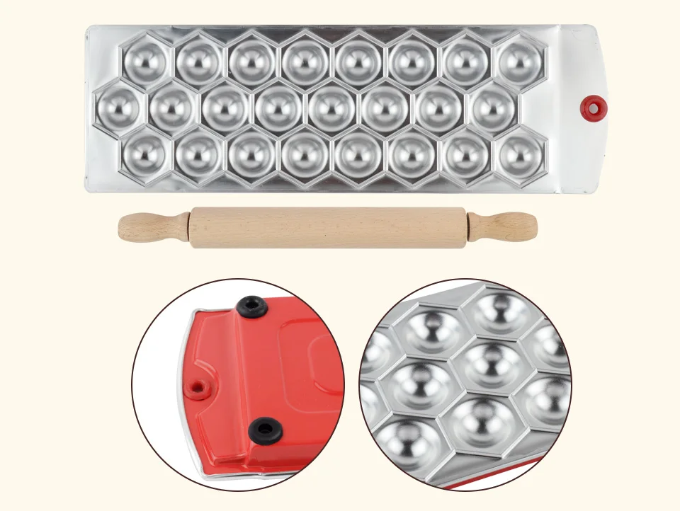 24 diamond italian ravioli tray with a rolling pin_04