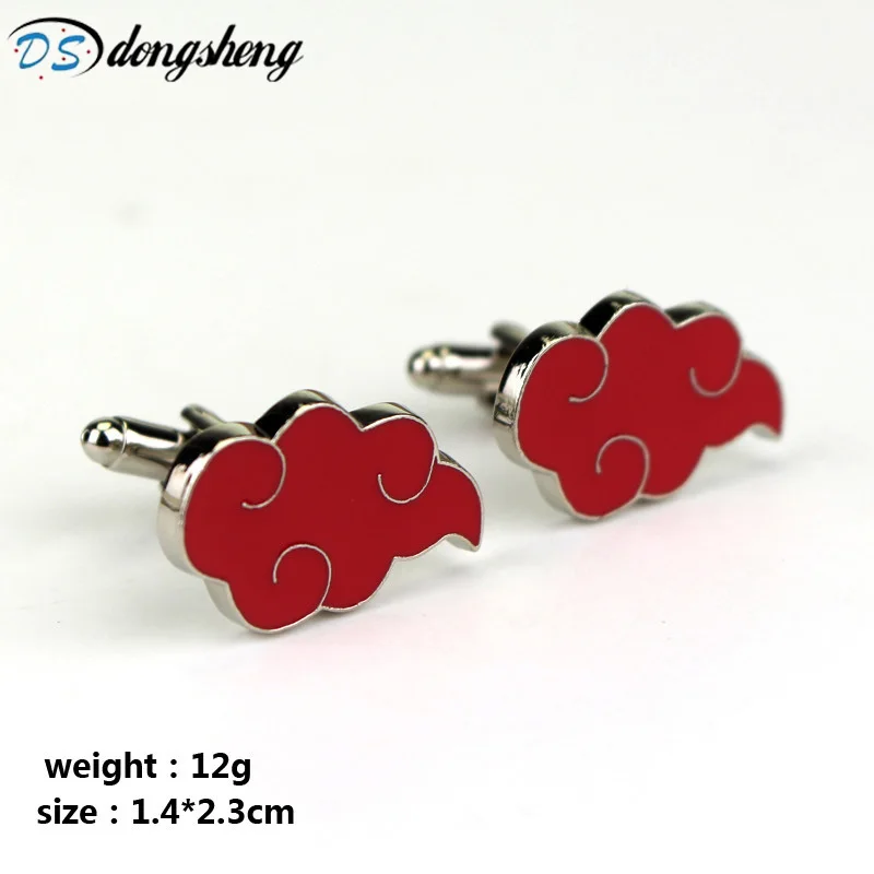 

dongsheng Anime Naruto Uzumaki Symbol Cloud Shape Red Color Enamel Cufflinks For Men Friendship Shirt Cuff Buttons Gift -40