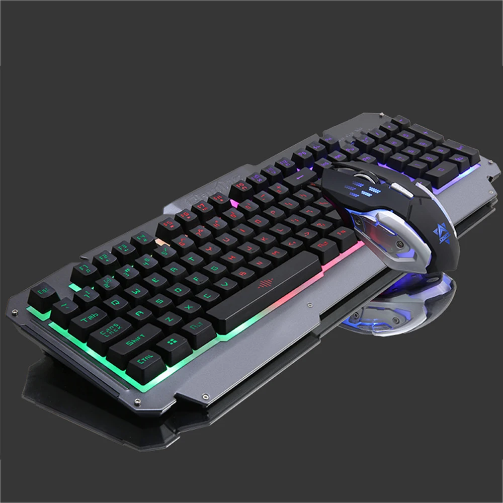 

Colorful Backlit Gaming Keyboard and 6D Optical Mouse Combo Business Office USB Wired Keypad Mouse Suit for Desktop Laptop PC