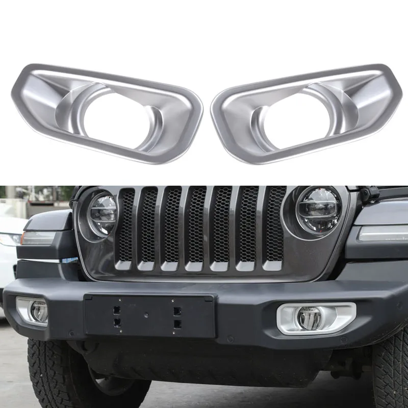 Пара противотуманных фар ABS хромированные/черные/красные для Jeep Wrangler JL 2018|Лепнина