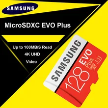 SAMSUNG Micro SD карта 128 Гб карта памяти EVO Plus 128 Гб класс 10 TF карта C10 microsd UHS-I U3 cartao de memoria