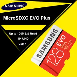 SAMSUNG Micro SD карты 128 ГБ карты памяти EVO Plus 128 ГБ Class10 TF карты C10 microsd UHS-I U3 Бесплатная доставка картао де memoria