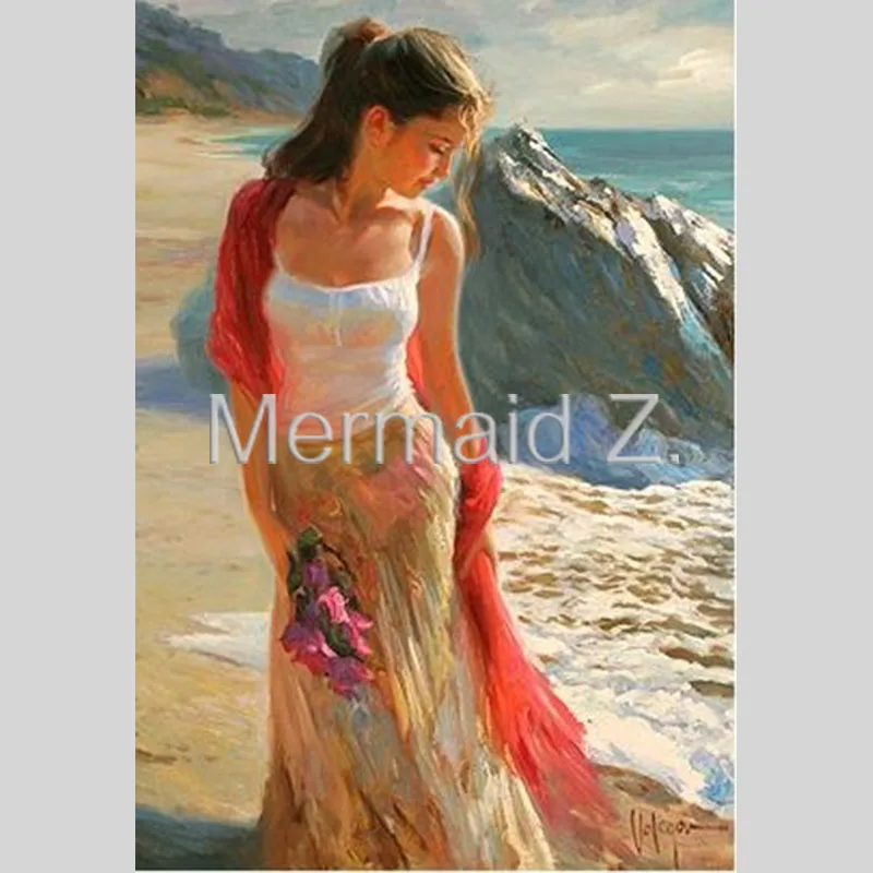 

Professional Artist Hand-painted Oil Painting Vladimir Volegov Abstract painting on canvas art Beauty Lady Oil Painting seaside