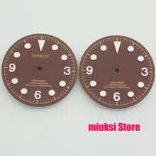 Corgeut 30,5 мм кофейный циферблат подходит Parnis mens warch Miyota 8205/8215, Mingzhu DG2813/3804