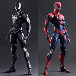 25 см черный красный человек паук Marvel фигурка ПВХ фигурка Коллекционная модель игрушки для фанатов детские подарки с розничной коробкой