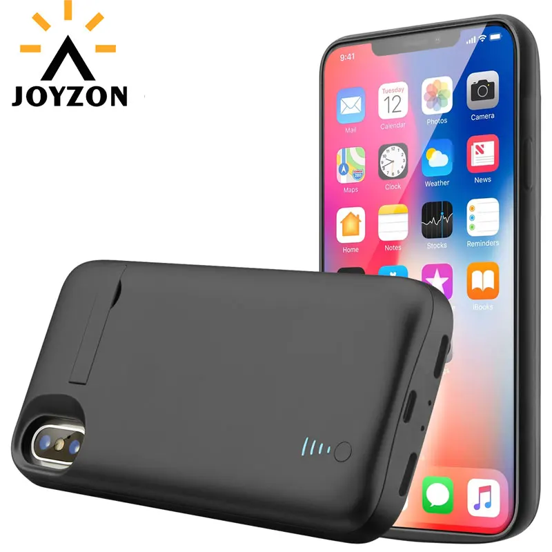 Koop Nieuwe 5000 mAh Hoge Capaciteit Batterij Oplader Voor iphone X Power Bank Externe Backup Draagbare Oplader Case Met Kickstand