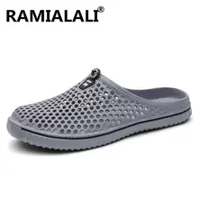 Мужская обувь Пляжные повседневные мужские тапочки унисекс полые деревянные башмаки мужские шлепанцы Нескользящие мужские тапочки большие размеры