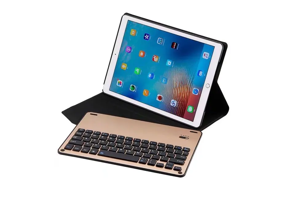 Съемный Алюминий Беспроводной Bluetooth клавиатура + кожаный чехол для Apple iPad Pro 10.5 клавиатура Стенд Folio Case