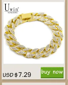 Uwin Baguette CZ Bracelet Iced Out Zircon 8.5m HipHop Fashion Punk Chain Bling Bling Elegant Charms Jewelry 7inch 8inch