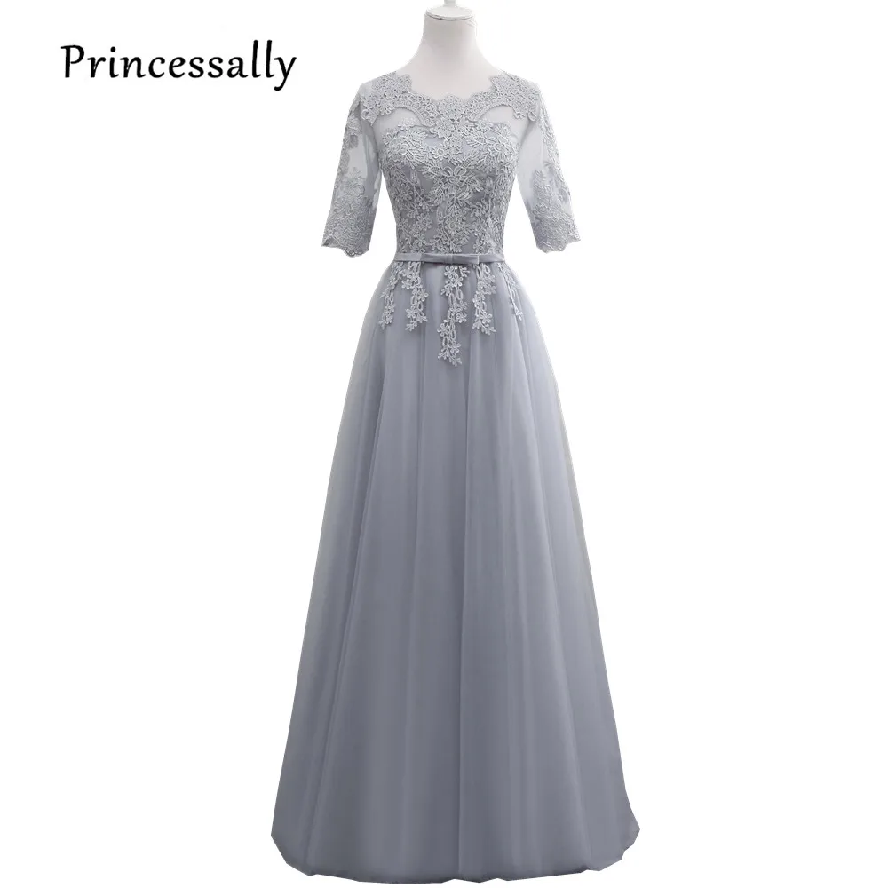 grey lace bridesmaid dresses