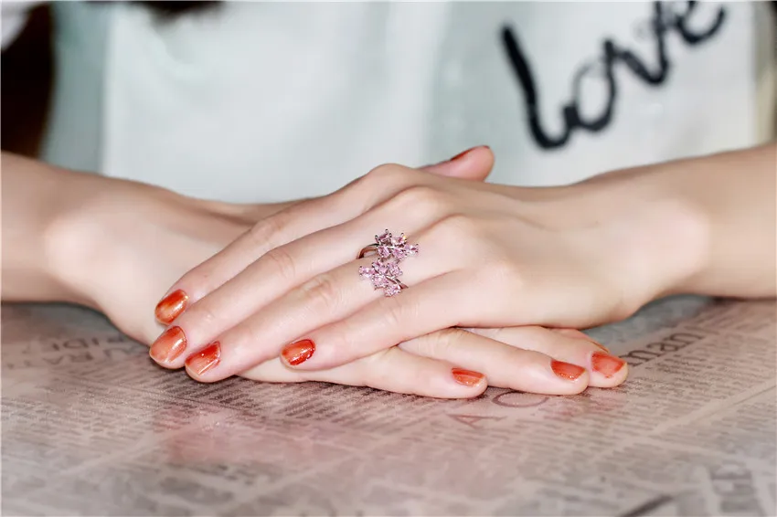 Almei красные кольца для женщин, регулируемое женское кольцо с камнями серебряного цвета, свадебные украшения, подарки для девушек, допшиппинг скидка 15% J681