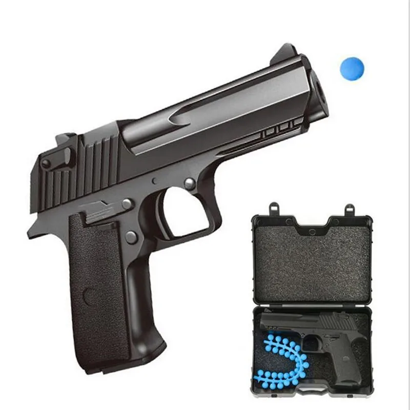 

New Kids Toy Gun Desert Hawk Mini Manual Shooting Repeated Crystal Bullet Pistol Soft Bullet Model Alloy Sniper Pistol Toy