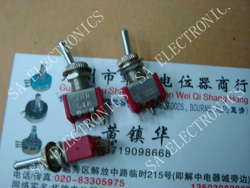 

[BELLA]Used UK toggle switch C & K Power Switch 2A 250V.AC tripod--10PCS/LOT