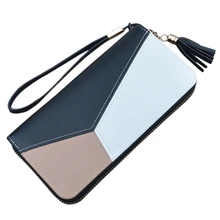 2019 Sweet Tassel Organizer Wallet Women 8 Card Holders Coin Photo Cell Phone Pocket PU Leather Money Bag Zipper Wallet carteira