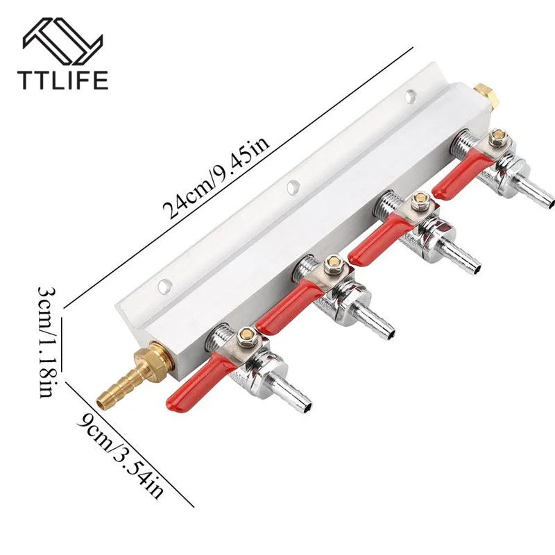 TTLIFE Muti-way Home Co2 воздушная газовая рампа распределительный разделитель пива 4 способ интегрированные контрольные клапаны Homebrew делая пивоваренный инструмент