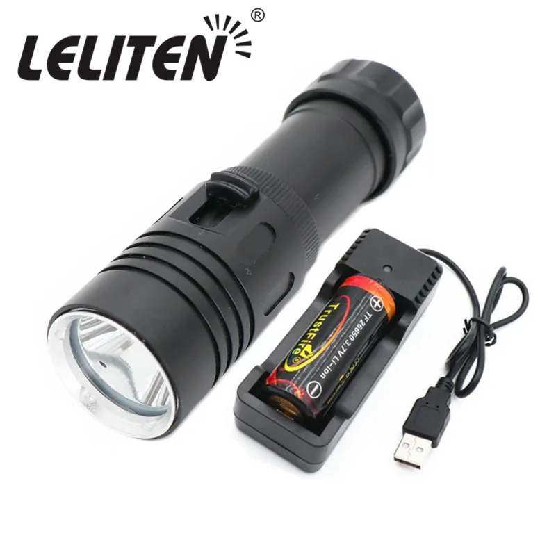 

10000LM XML-L2 Led Flashlight Mini portable diving Waterproof marine torch Use 18650 OR 26650 Battery torchflashlight