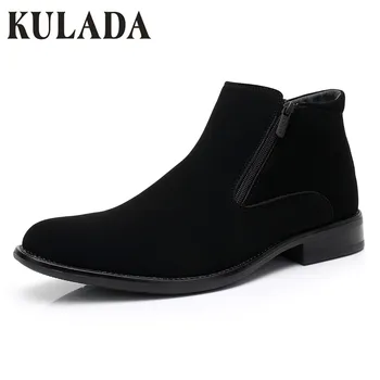 

KULADA New Boots Men's Big Size Winter shoes Thick Business Winter Shoes High Quality Men's Formal Boots Dress Shoes
