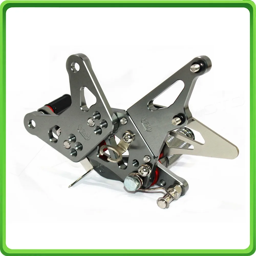 CNC Rearsets сзади комплект одежды ног ножная педаль для Kawasaki Ninja ZX6R ZX 6R ZX-6R 636 2013 серый