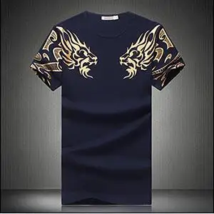Новая модная брендовая мужская футболка с коротким рукавом, Весенняя Лоскутная футболка с круглым вырезом, Мужская футболка, горячая Распродажа размера плюс, футболки, M-5XL - Цвет: 1644 Navy