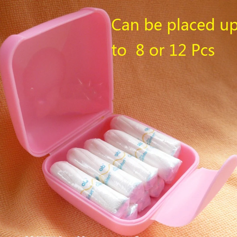 

Travel Outdoor Portable Women Tampons Storage Box Holder Tool Set Can be placed up to 8 or 12 Pcs Cute Box