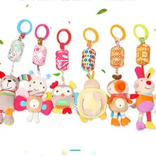 Детские милые детские игрушки для игр, Набор игрушек на спиральную кровать и коляску, висячий колокольчик, погремушка для детской кроватки, игрушки для детей 3-24 месяцев