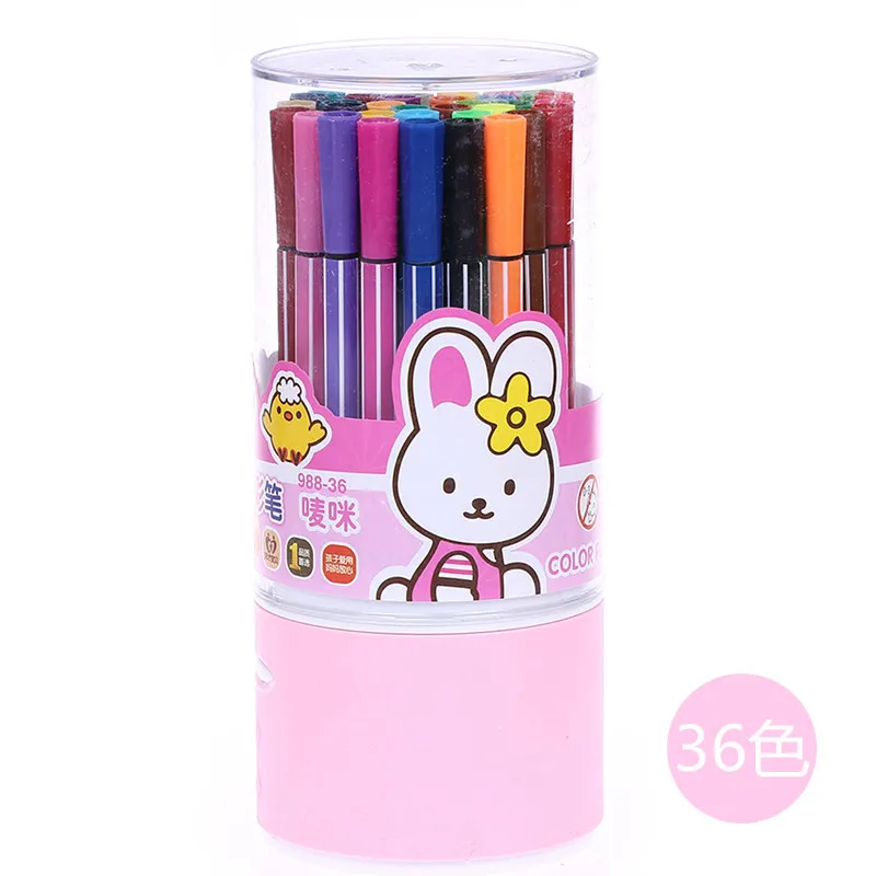 

36colors/set Colored Pen Fiber Watercolor Pen Set Washable Drawing Painting Set Marker Highlighter School Stationery Students
