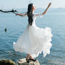 female long Solid White Long dress 2016 new fashion womens short sleeve summer dress ladies ankle length chiffon dress V-neck