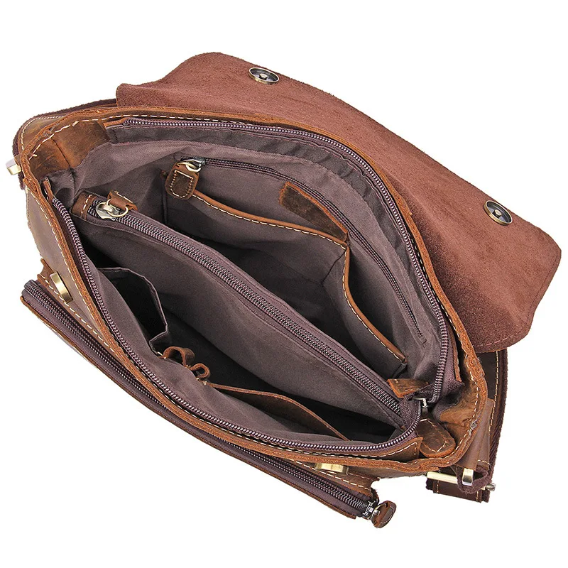 M7051 Echte Crazy Messenger Schulter Horse Männlichen Qualität Dicke Taschen Leder Braun Hohe Tasche Nesitu Kleine Männer Vintage XqafwzxP