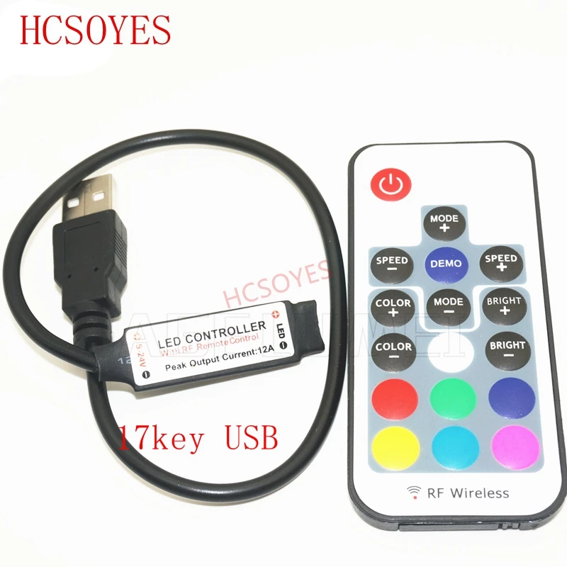 DC5V-24V 17key usb/17key rgb RF/10key/20key IR RF RGB LED контроллер 433 МГц беспроводной контроль сигнала для точечный источник света