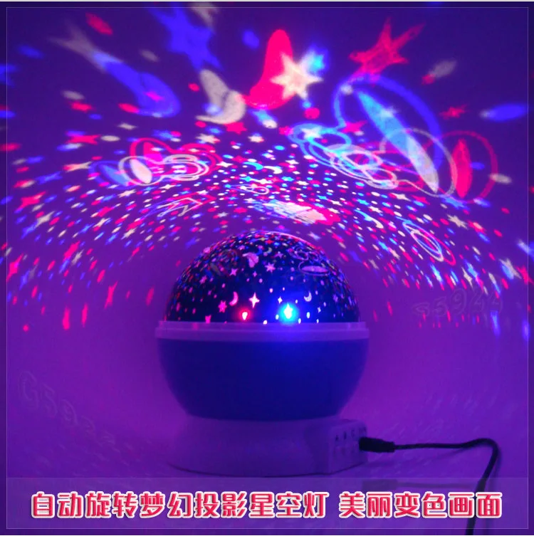 Romântico a Luz da Noite Luz da Tabela de Projeção com Crianças Novo Estrela Rotação Céu Projetor Cabeceiras Lâmpada Luminaria Led Lua 7 Cheap light projection