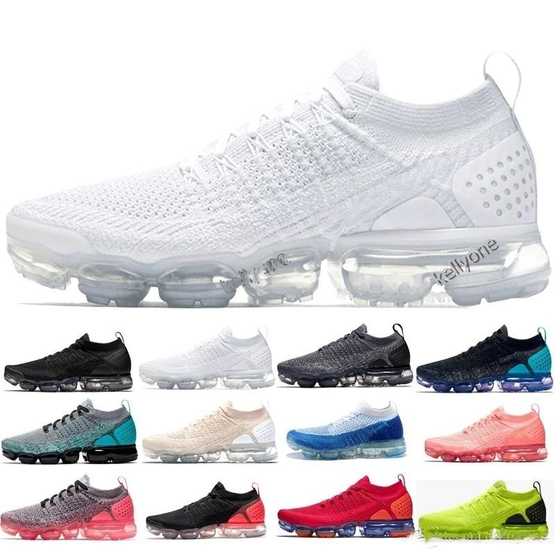 

2018 New Air Vapormax Flyknit 2.0 Women mens shoes Triple black white red trainers Sports designer shoes Sneakers Running Shoes