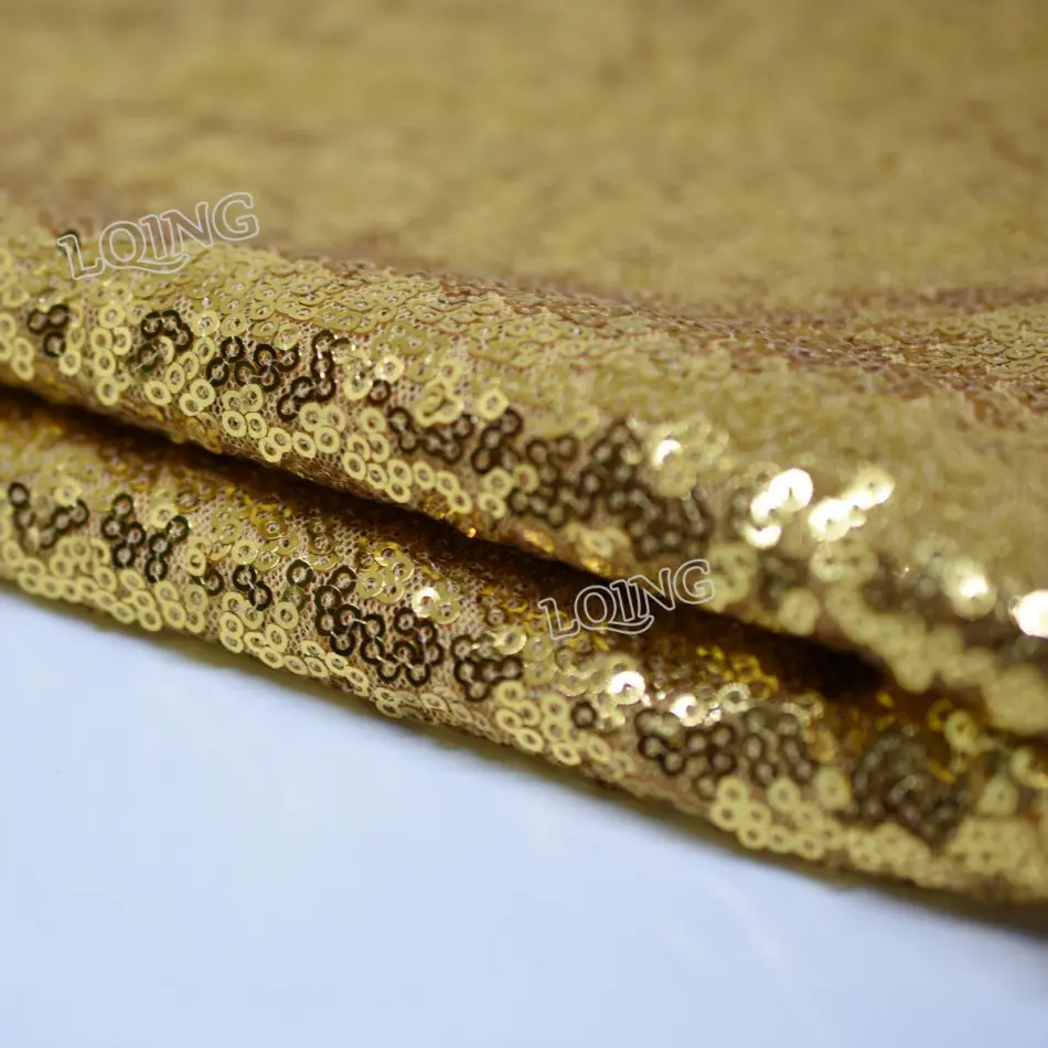 1 ярд желтый блесток ткань Tissu Paillette вышитые сетки вязать блесток кружевной ткани для платья Свадебные украшения/скатерти