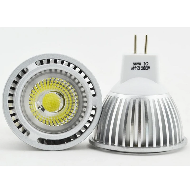 5 шт./лот 5 Вт GU10/MR16/E27 COB Светодиодный прожектор с 1*5 Вт COB низковольтный постоянный ток 12 В COB прожекторы лампы теплый белый/холодный белый