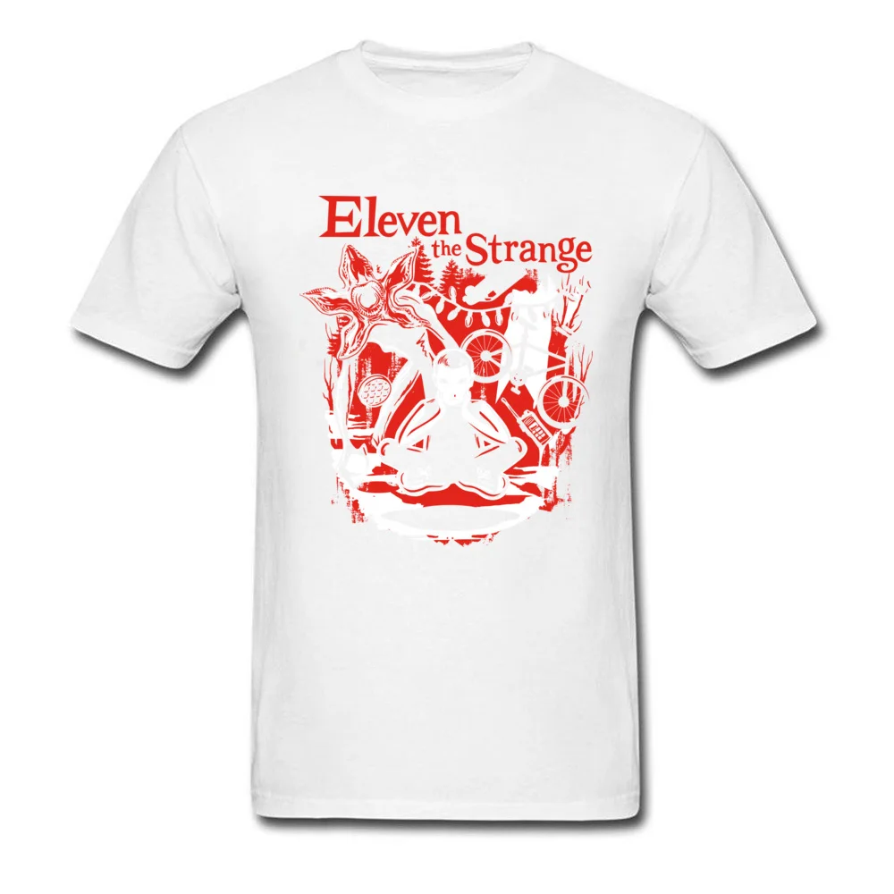 Eleven The Strange T Shirts Custom Short Sleeve 2018 New Fashion O Neck 100% Cotton Tops Tees Casual T-Shirt for Men Summer Fall Eleven The Strange white